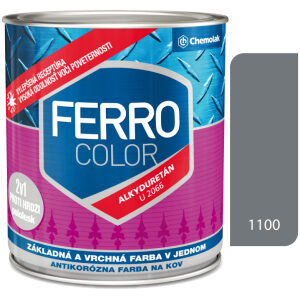 Ferro Color U2066 1100 šedá Pololesk - základná a vrchná farba na kov 0
