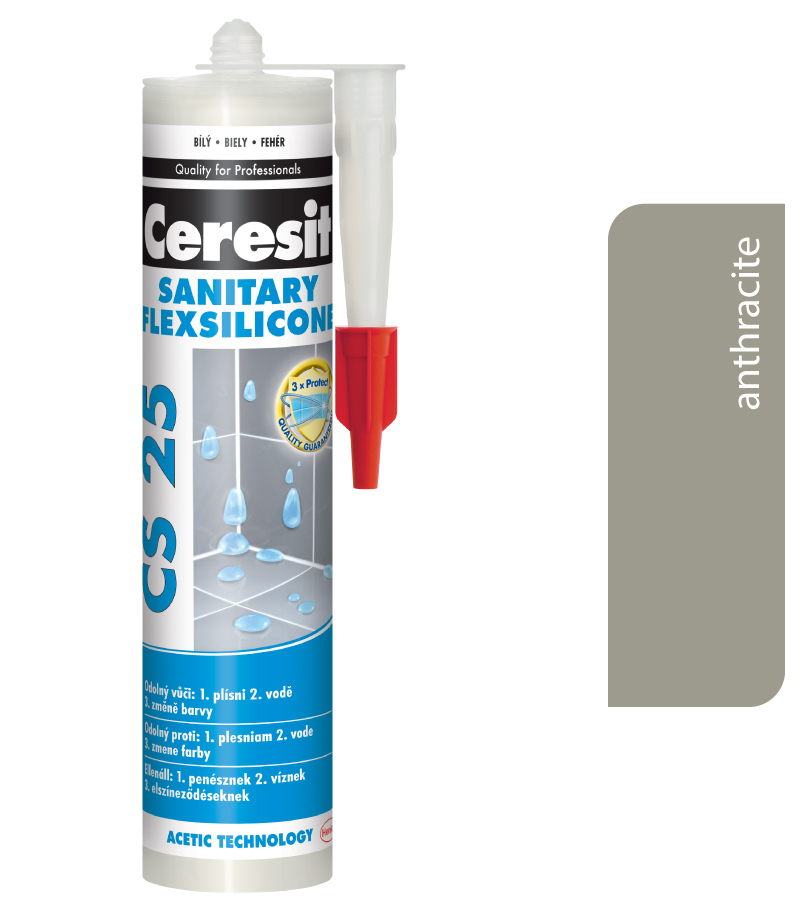 Ceresit CS 25 Sanitary 13 Antracite 280ml - sanitárny silikón