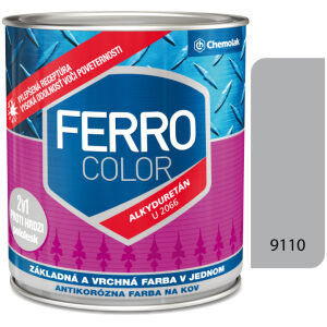 Ferro Color U2066 9110 hliníková Pololesk - základná a vrchná farba na kov 0
