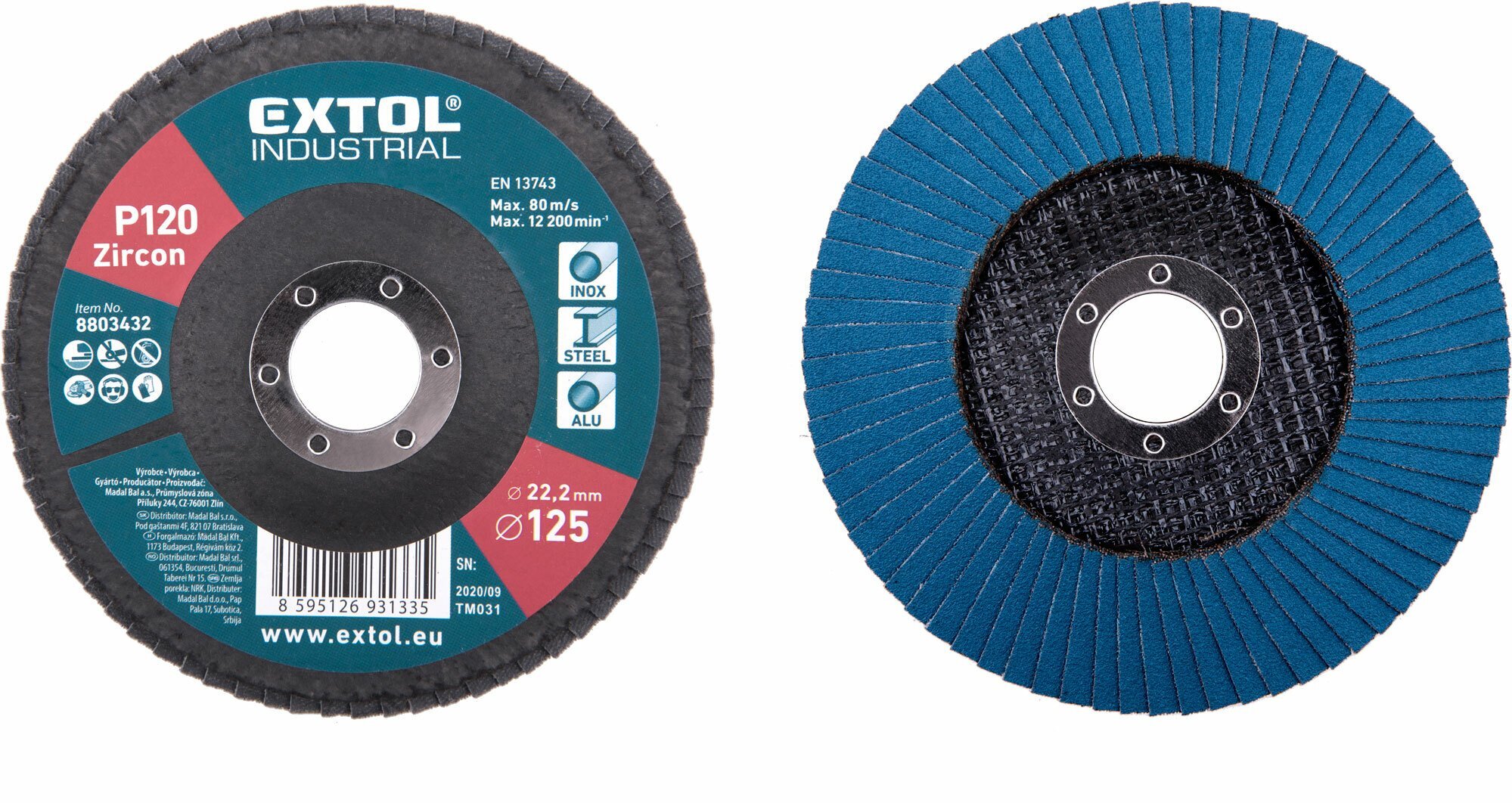 Kotúč lamelový šikmý zirkón 125mm P120