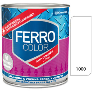 Ferro Color U2066 1000 biela Pololesk - základná a vrchná farba na kov 2
