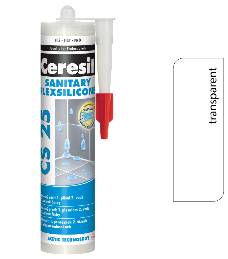 Ceresit CS 25 Sanitary 00 Transparent 280ml - sanitárny silikón