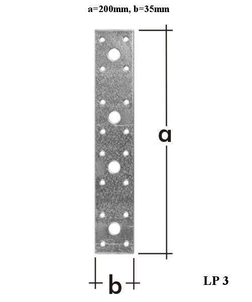 Domax LP3 Dierovaný plech typ 200x35mm