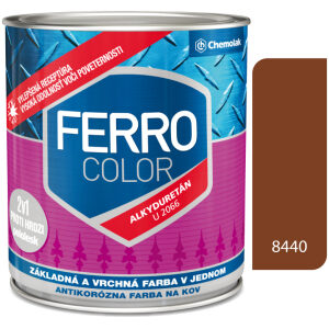 Ferro Color U2066 8440 červenohnedá Pololesk - základná a vrchná farba na kov 2