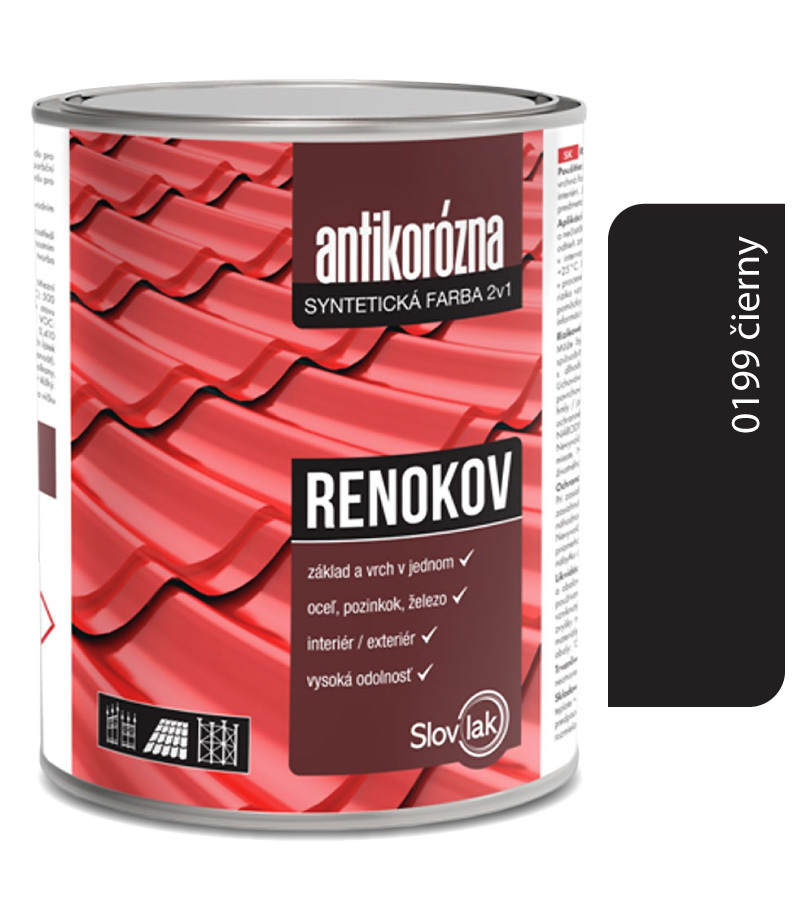 Renokov čierny - Antikorózna farba na kov 10kg