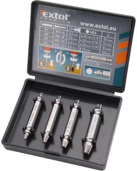 Extol Premium Vyťahovače zlomených skrutiek M5-M14