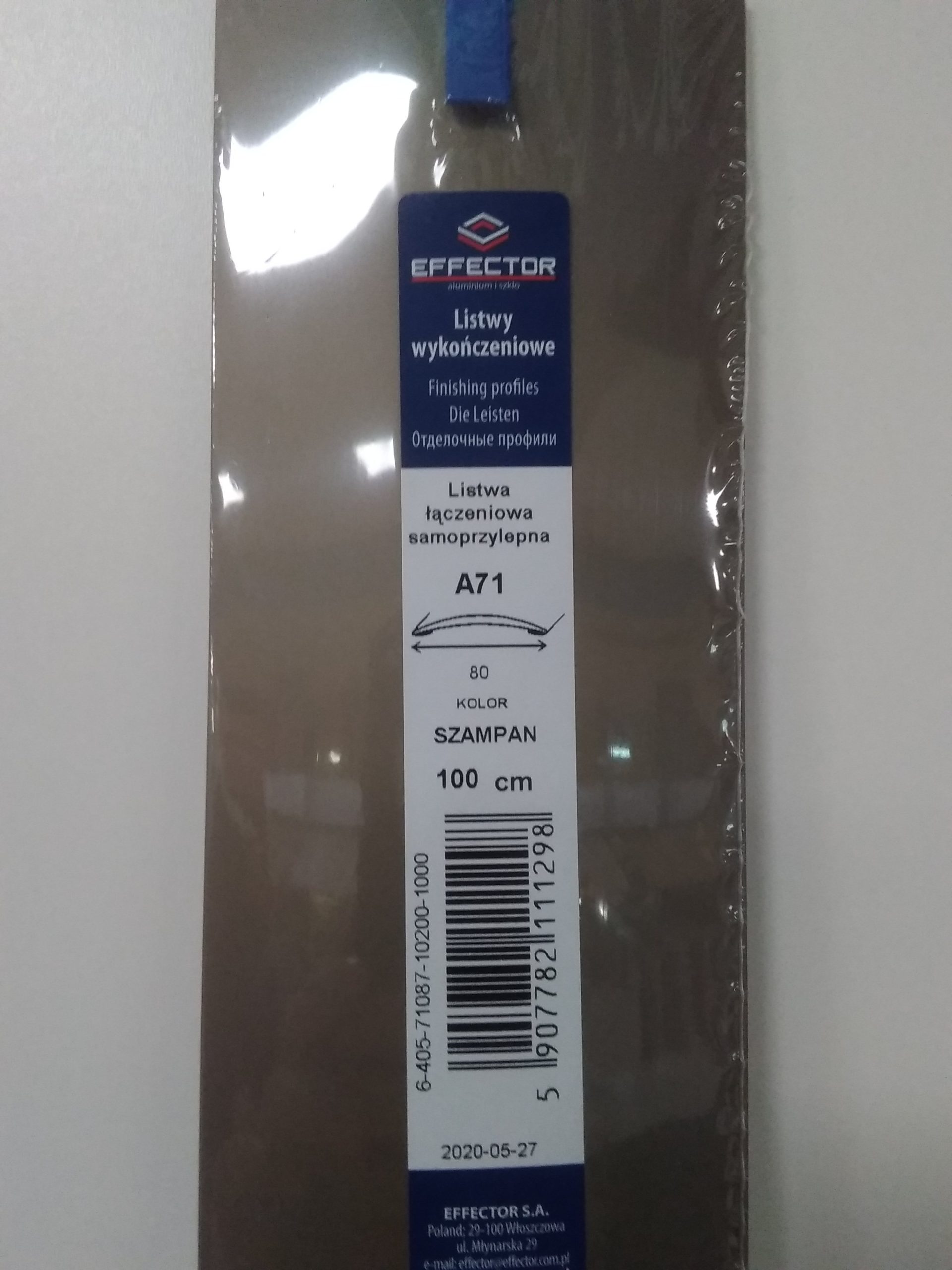 Profil prechodový A71 Šampaň samolepiaci 1m