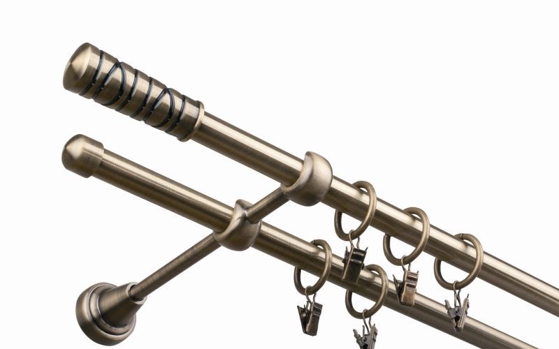 Garniža komplet 240cm 16mm II žabky zlatá antik