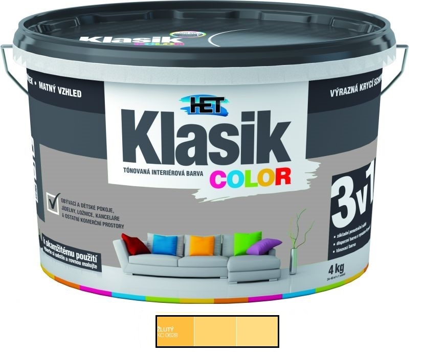 Het Klasik Color 0628 žltý 4kg - dopredaj