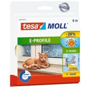 Tesnenie gumové Tesa profil E biele 6m
