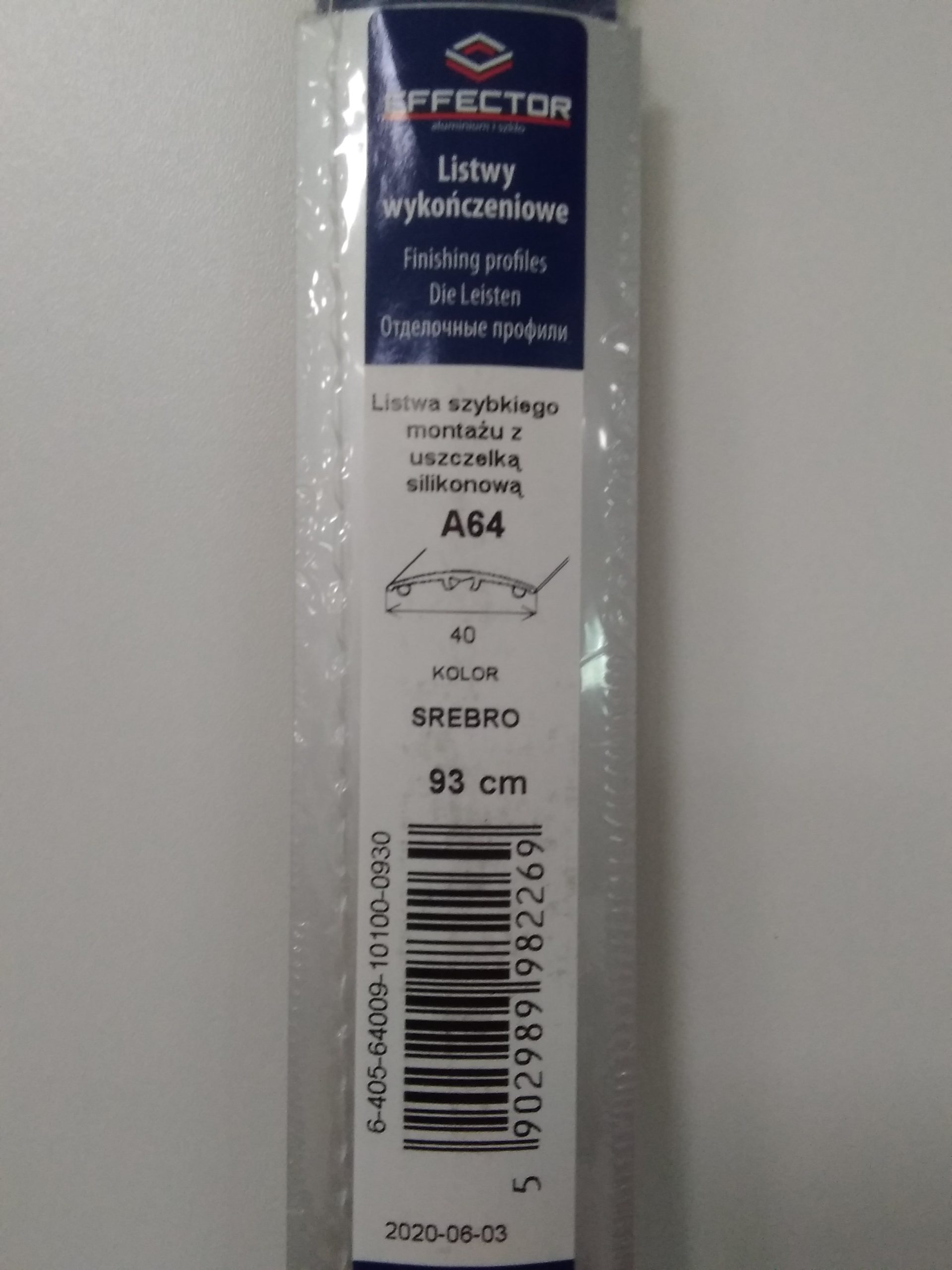 Profil prechodový A64 Striebro 0.93m