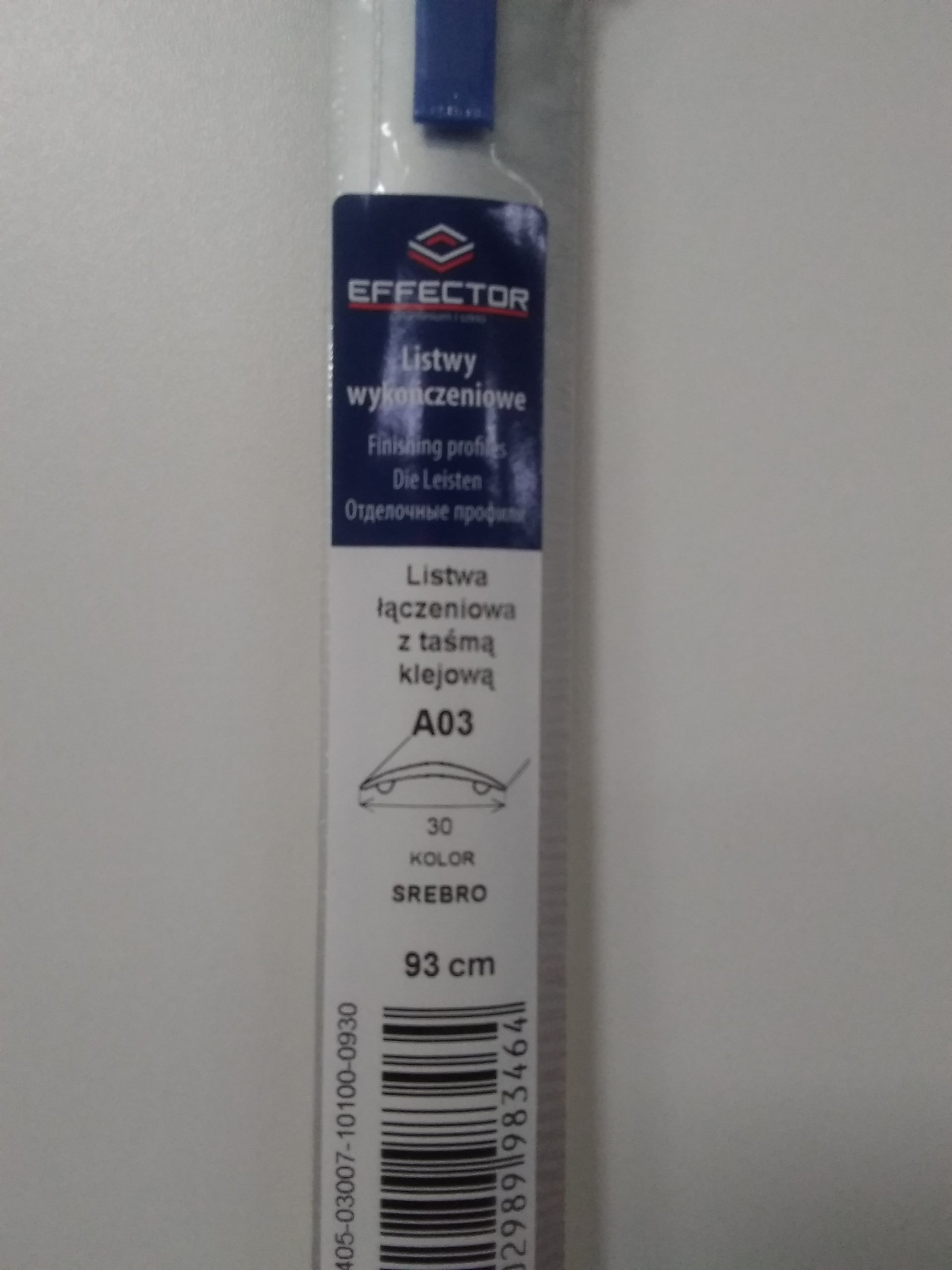 Profil prechodový A03 Striebro samolepiaci 0.93m