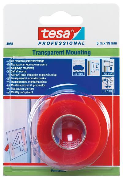 Paska tesa PRO 66965 montaž.priehlad.5mx19mm(červen.tzv.gelová)