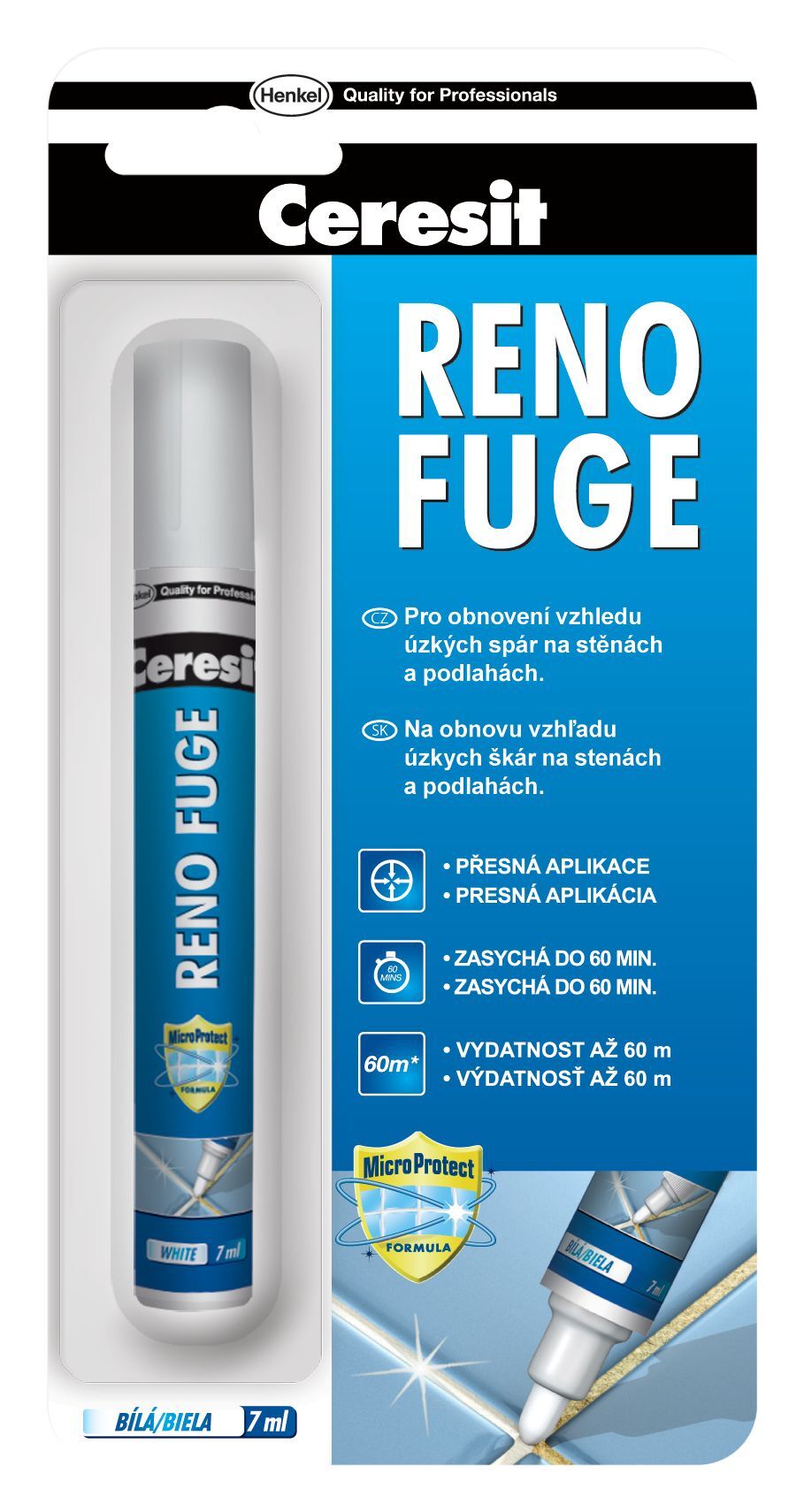 Ceresit RENO FUGE bielič špár 7ml