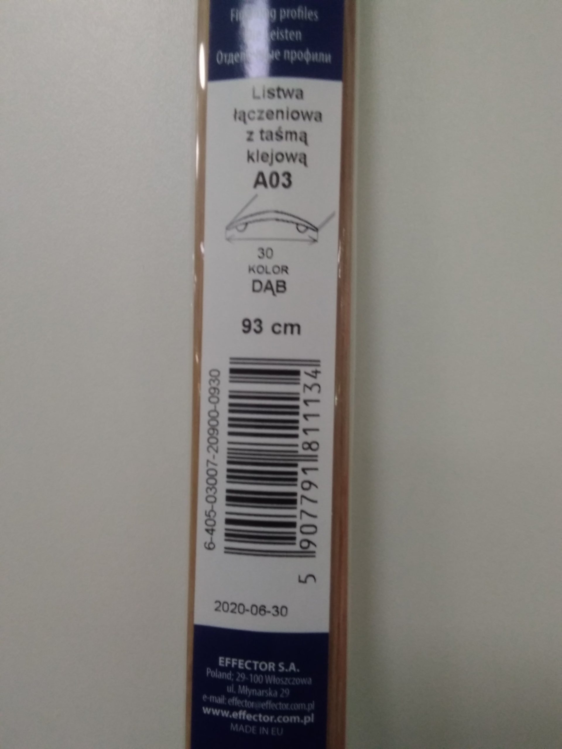 Profil prechodový A03 Dub samolepiaci 0.93m