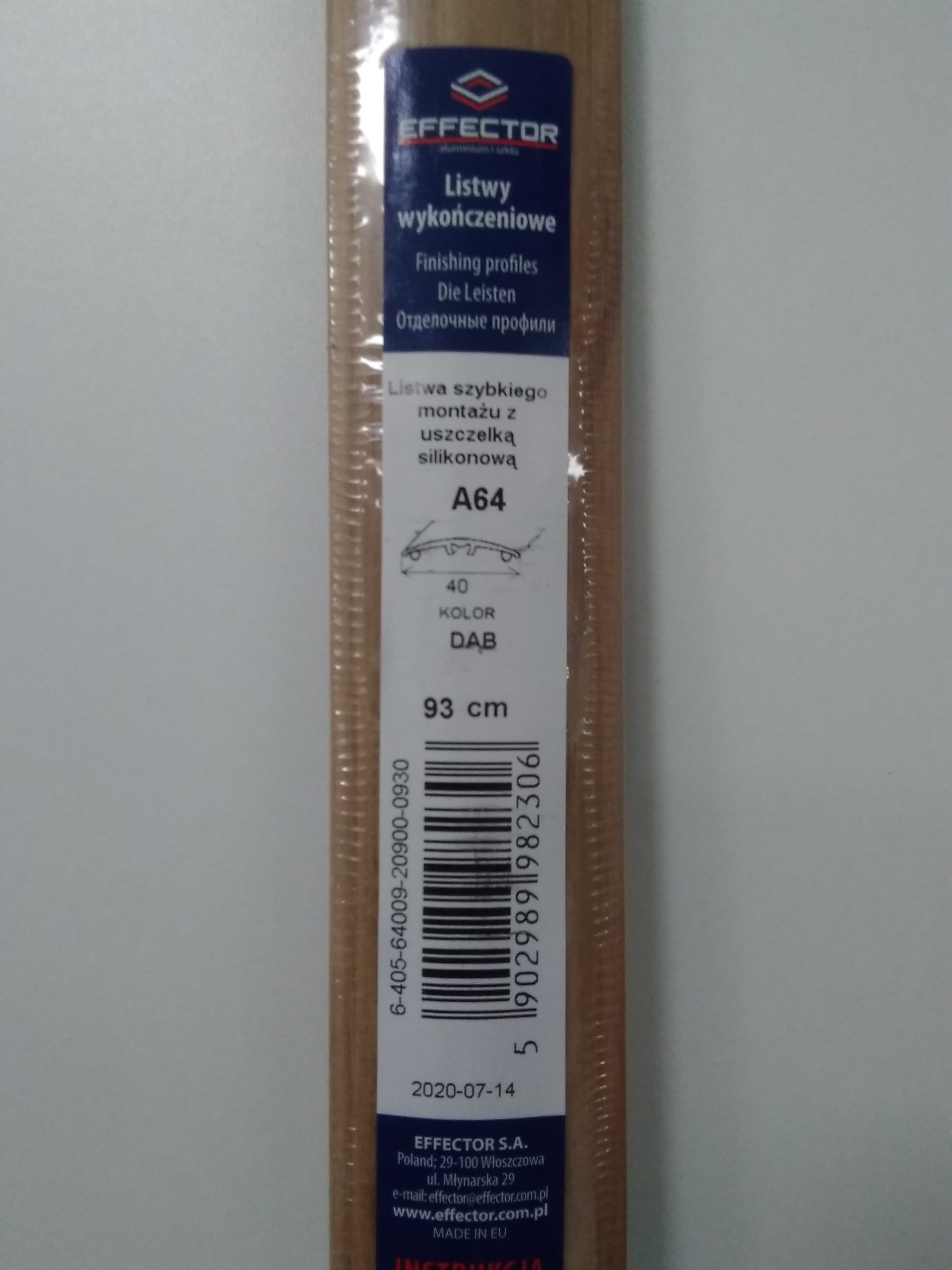 Lišta prechodová A64/Dub 0