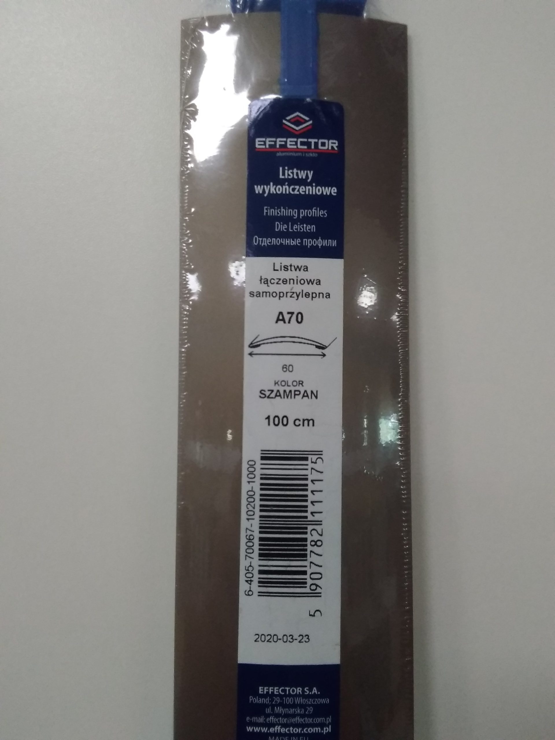 Lišta prechodová A70/Champagne 1m