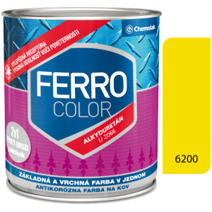 Ferro Color U2066 6200 žltá Pololesk - základná a vrchná farba na kov 2