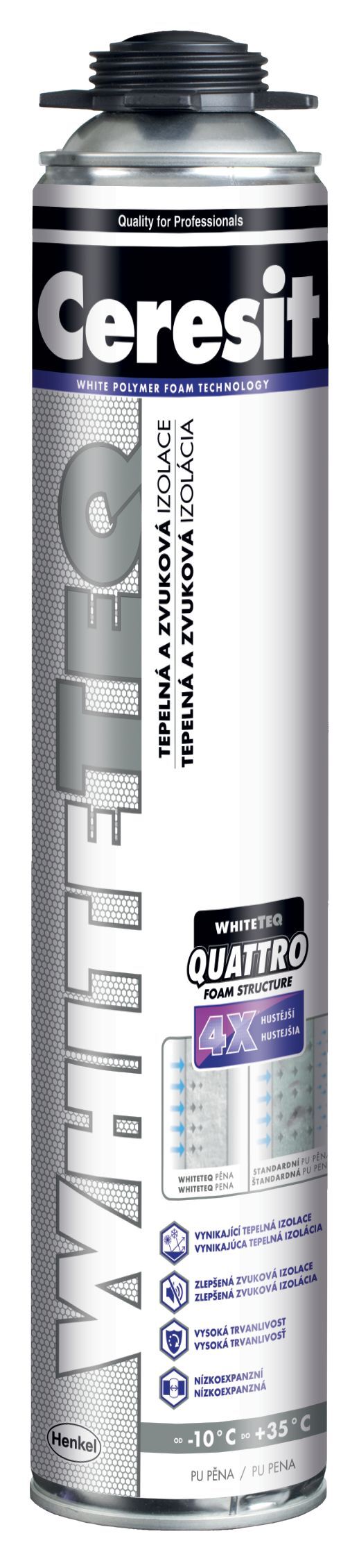 Ceresit Whiteteq T&S Pro - PU pena pištoľová 750ml