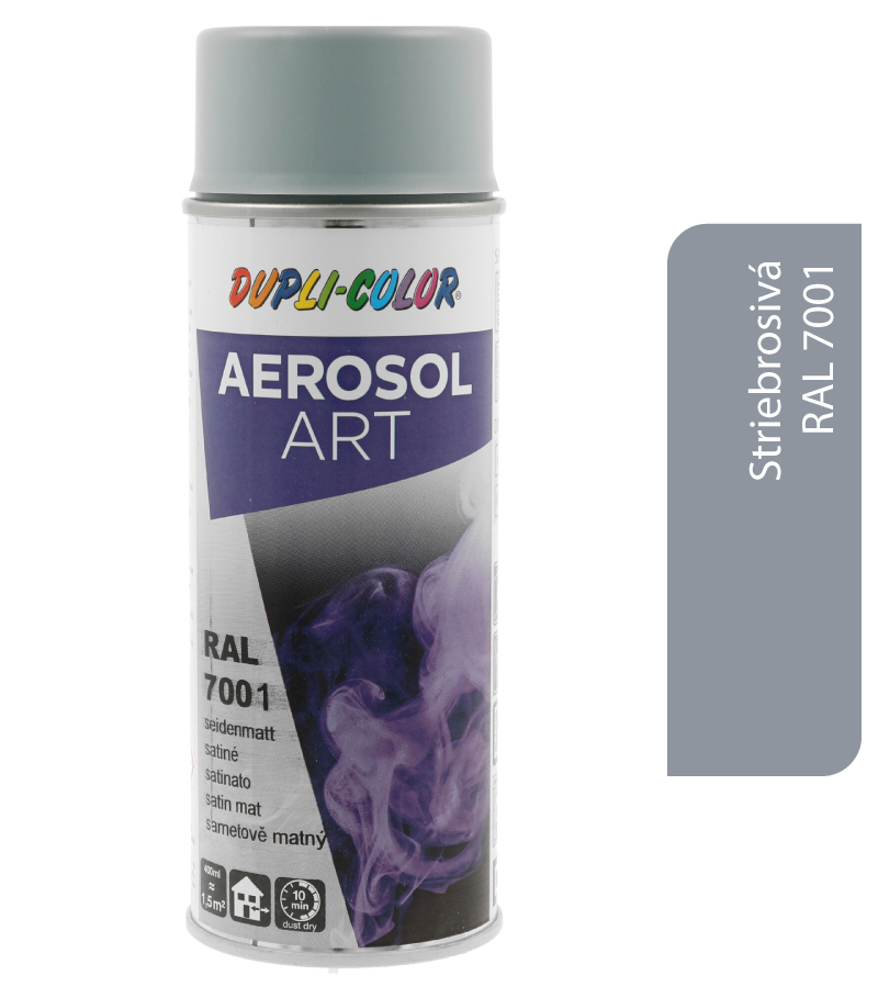 Dupli-Color Aerosol Art RAL7001 400ml - striebrosivá