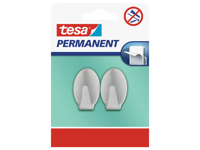 Permanent hooks oválny kovový 2ks