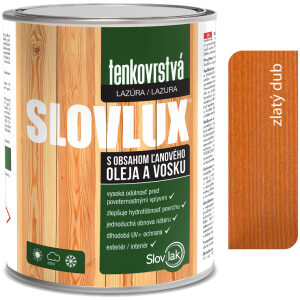 Slovlux tenkovrstvá lazúra zlatý dub 10l