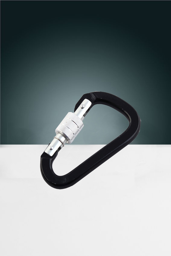 Karabína hliníková s poistkou farebná 60mm