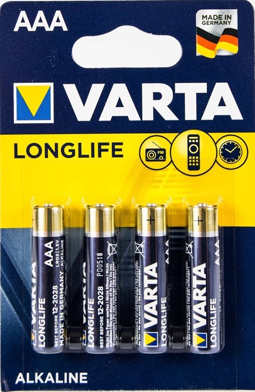 Varta Longlife LR03 alkalická batéria 4ks Varta Longlife LR03 alkalická batéria 4ks