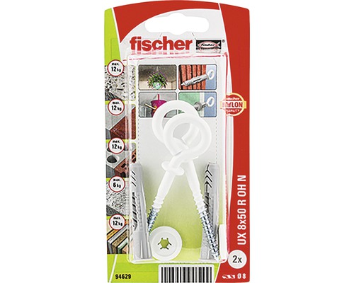 Fischer Hmoždinka univerzálna UX s okom 8x50 OH N K