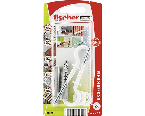 Fischer Hmoždinka univerzálna UX 8x50 RH N K s okrúhlym háčikom