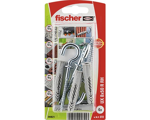 Fischer Hmoždinka univerzálna s hákom 10x60 UX RH K OE