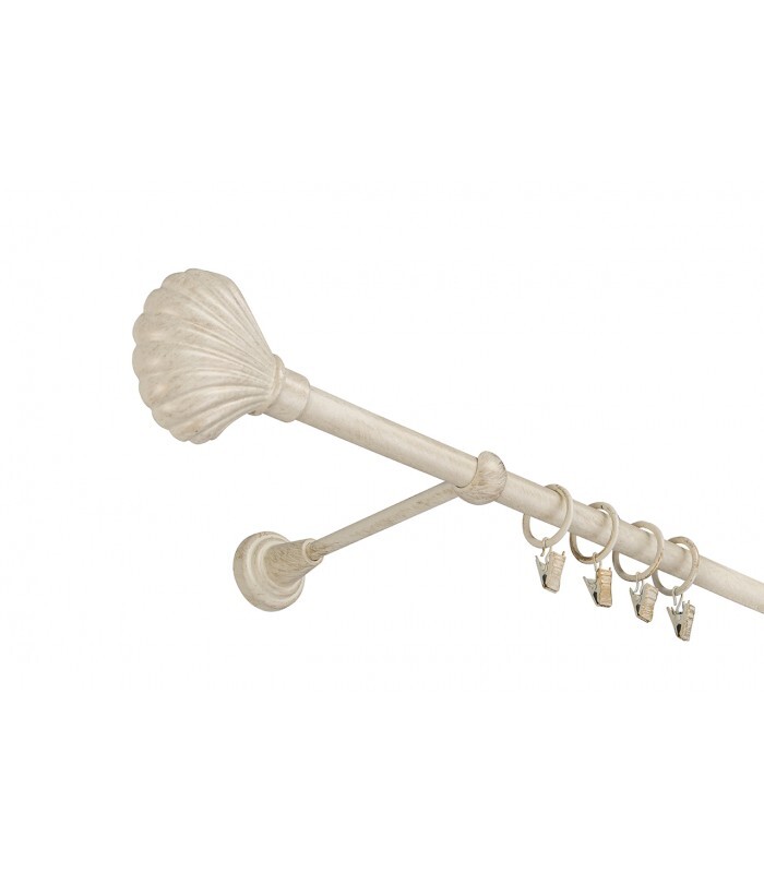 Garniža komplet 240cm 16mm I žabky bielo-zlatá