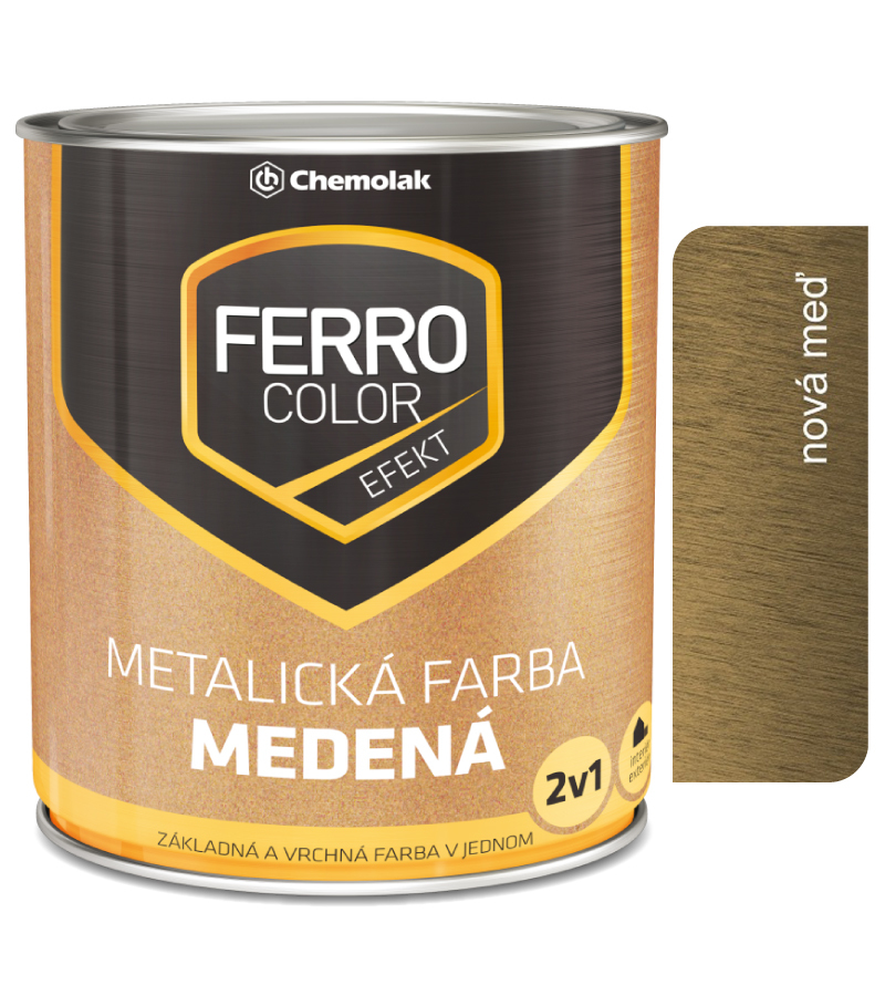 Ferro Color Efekt medená - syntetická antikorózna farba 2v1 pololesklá 0 Ferro Color Efekt medená - syntetická antikorózna farba 2v1 pololesklá 0