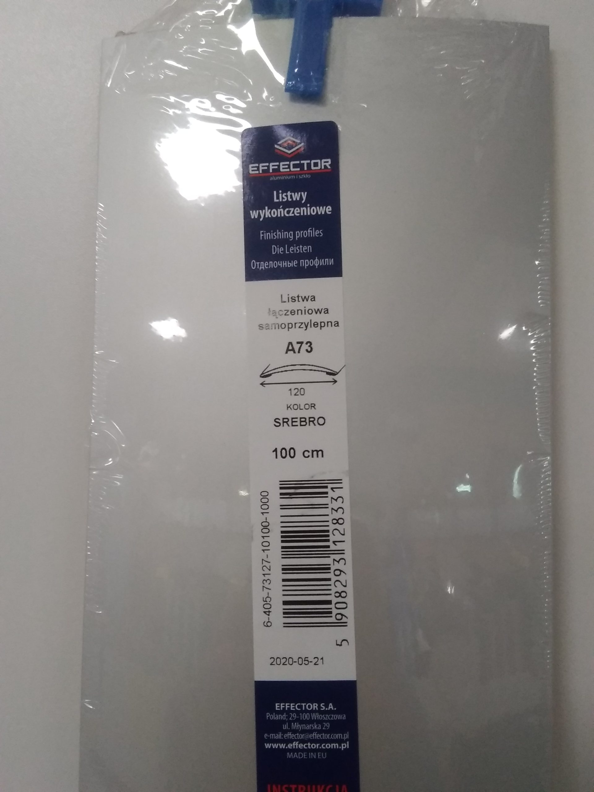 Profil prechodový A73 Striebro samolepiaci 1m