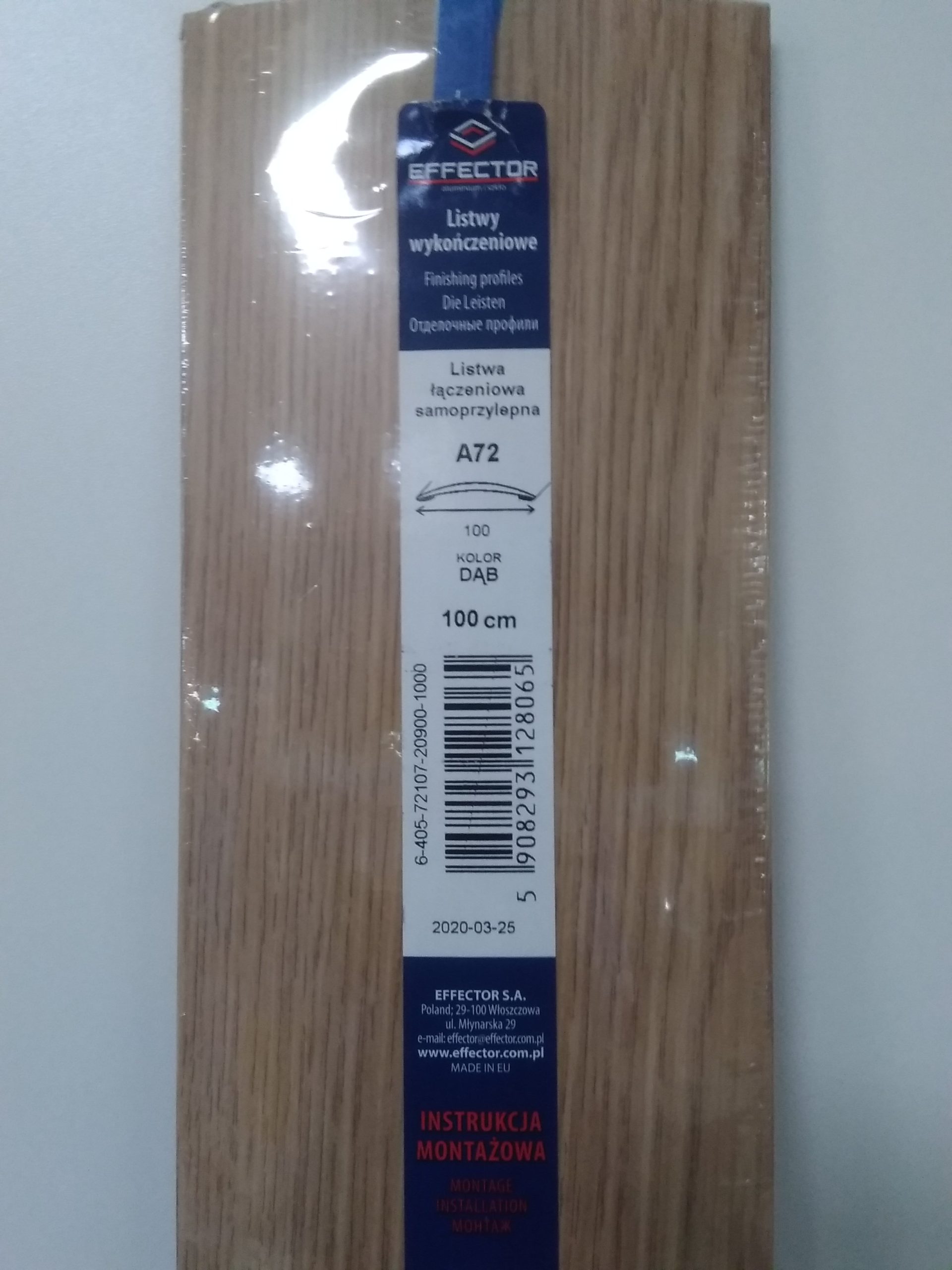 Profil prechodový A72 Dub samolepiaci 1m