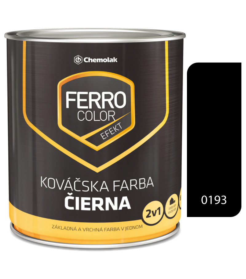 Ferro Color Efekt kováčska čierna - syntetická antikorózna matná farba 2v1 2