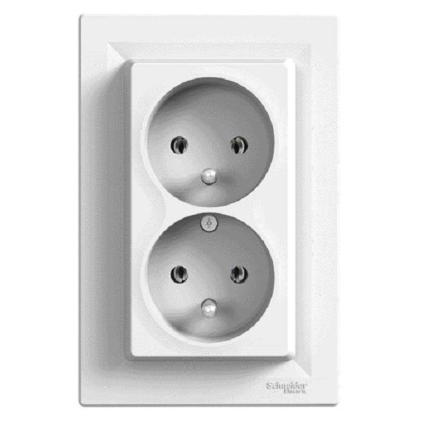 Zásuvka Asfora 9800121 2x2P+PE dvojitá biela