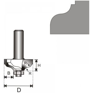 Frézka vídiová do dreva 8mm D32