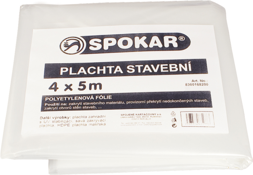 Spokar plachta stavebná 5x10m 100my Spokar plachta stavebná 5x10m 100my