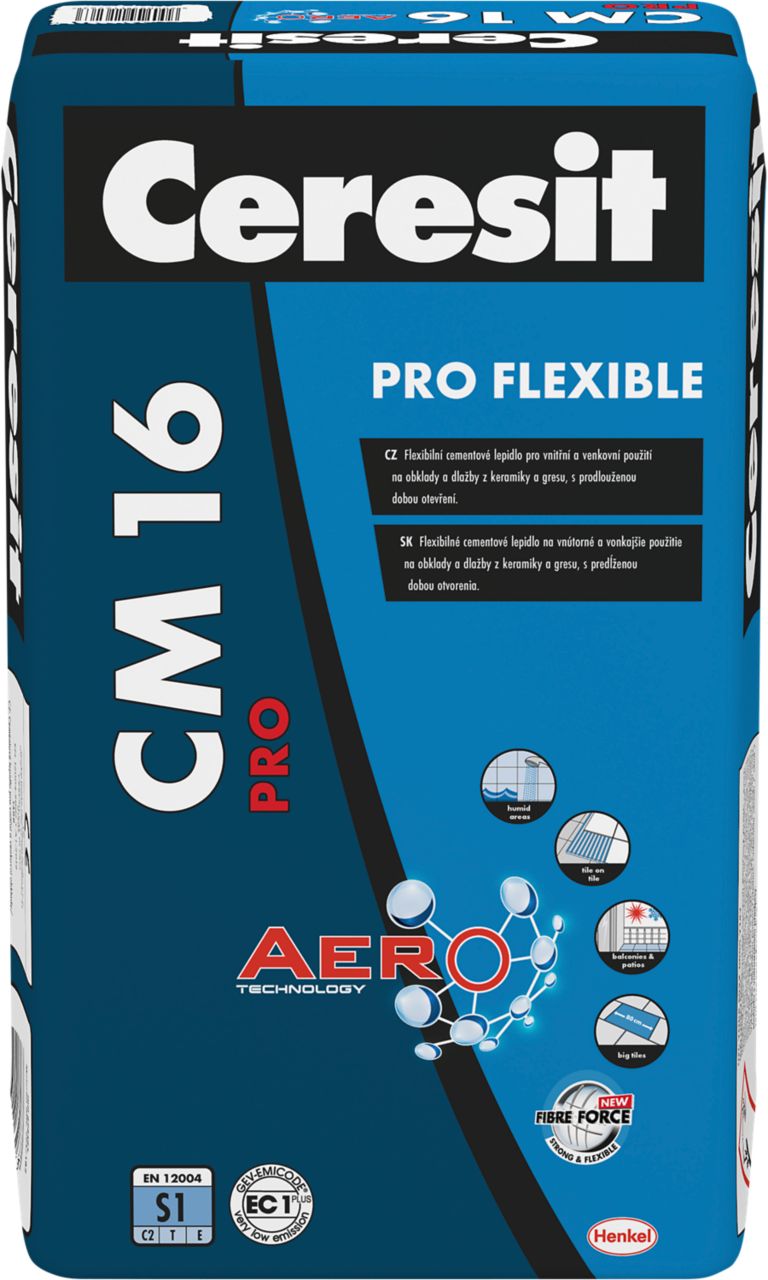 Ceresit CM 16 PRO 25kg - flexibilné cementové lepidlo C2TES1 AERO