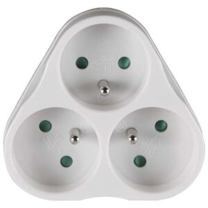 Zásuvka rozbočovacia 3x guľatá biela