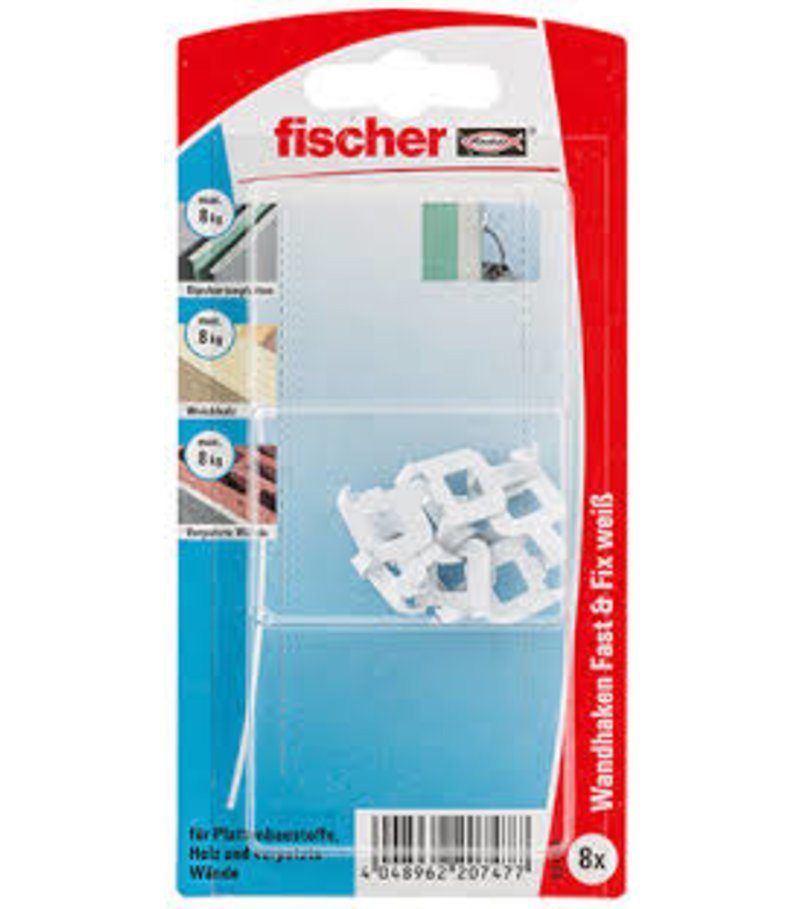 Fast & Fix Háčik do doskových matný biely