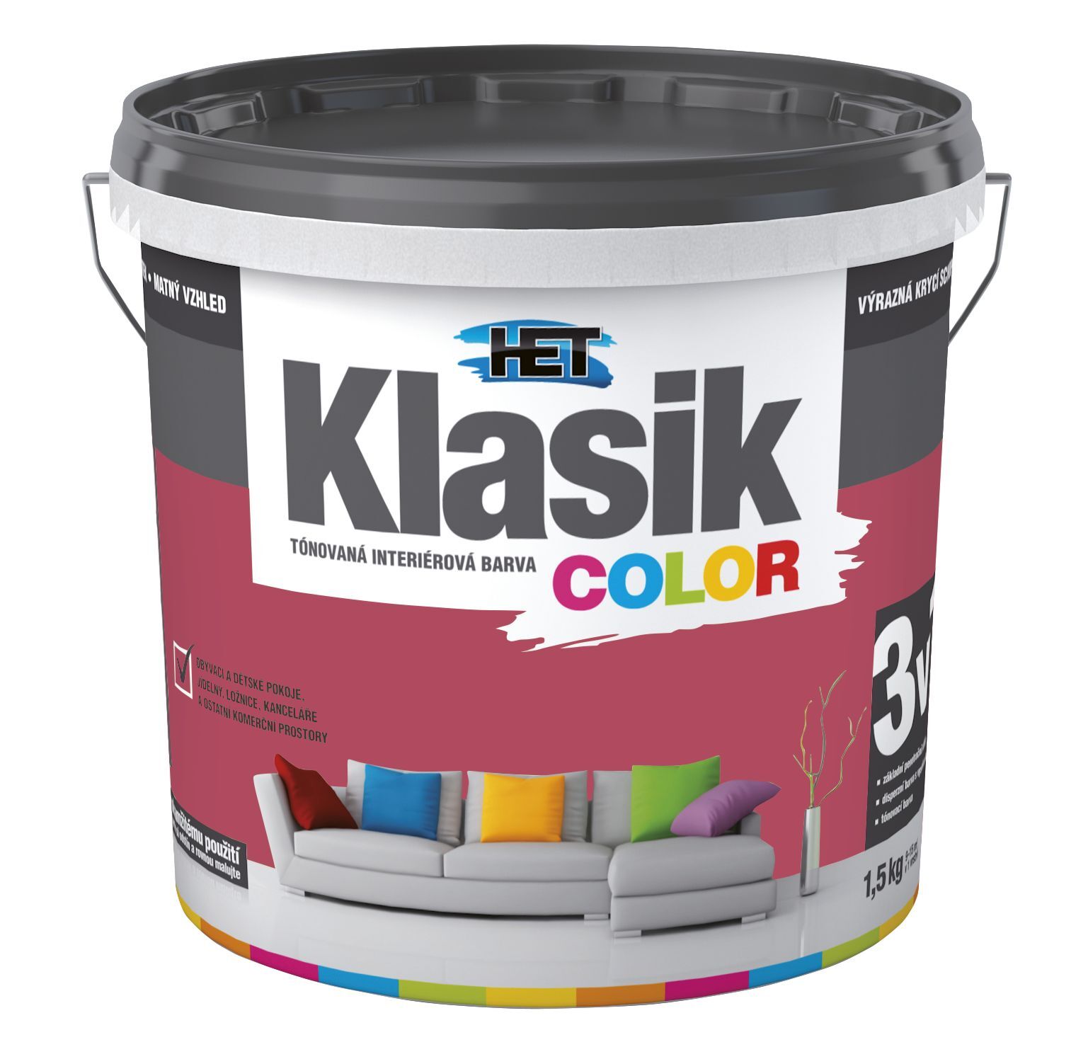 Het Klasik Color 0897 vínový 1