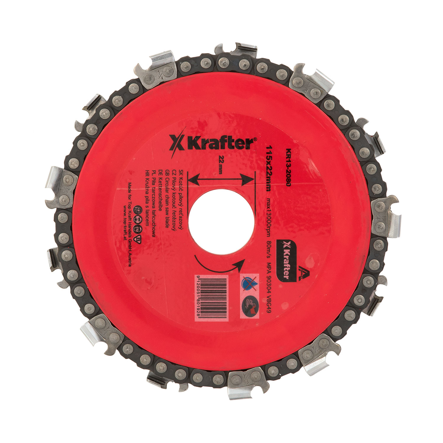 Krafter kotúč pilový reťazový na drevo 115x22mm