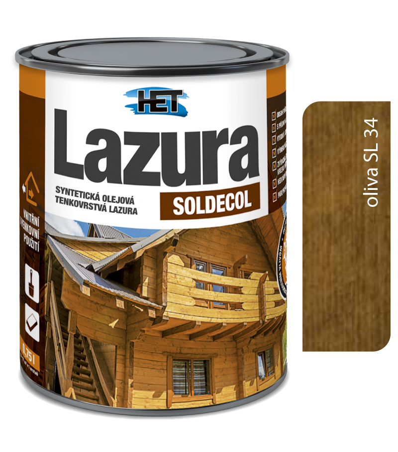 Het Soldecol lazúra SL34 oliva - Tenkovrstvá lazúra 2 Het Soldecol lazúra SL34 oliva - Tenkovrstvá lazúra 2