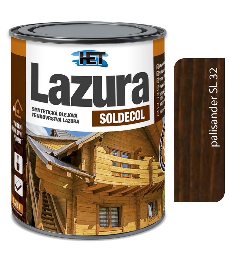 Het Soldecol lazúra SL32 palisander - Tenkovrstvá lazúra 0
