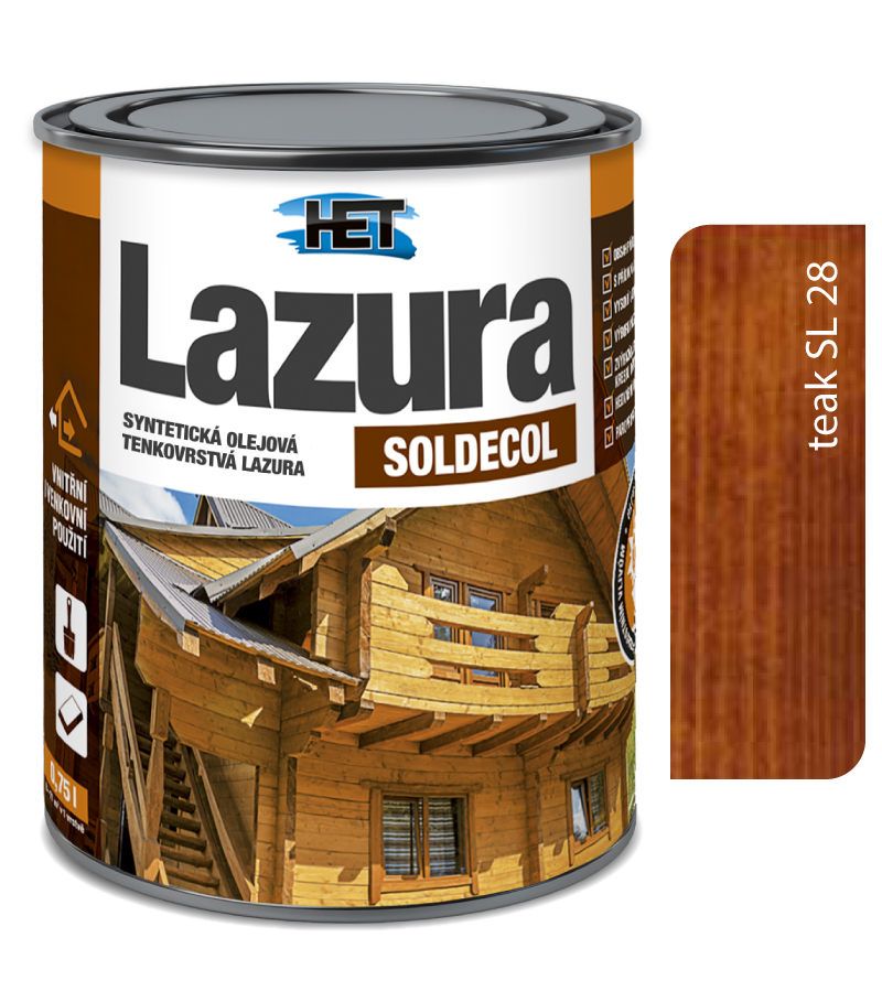 Het Soldecol lazúra SL28 teak - Tenkovrstvá lazúra 2 Het Soldecol lazúra SL28 teak - Tenkovrstvá lazúra 2