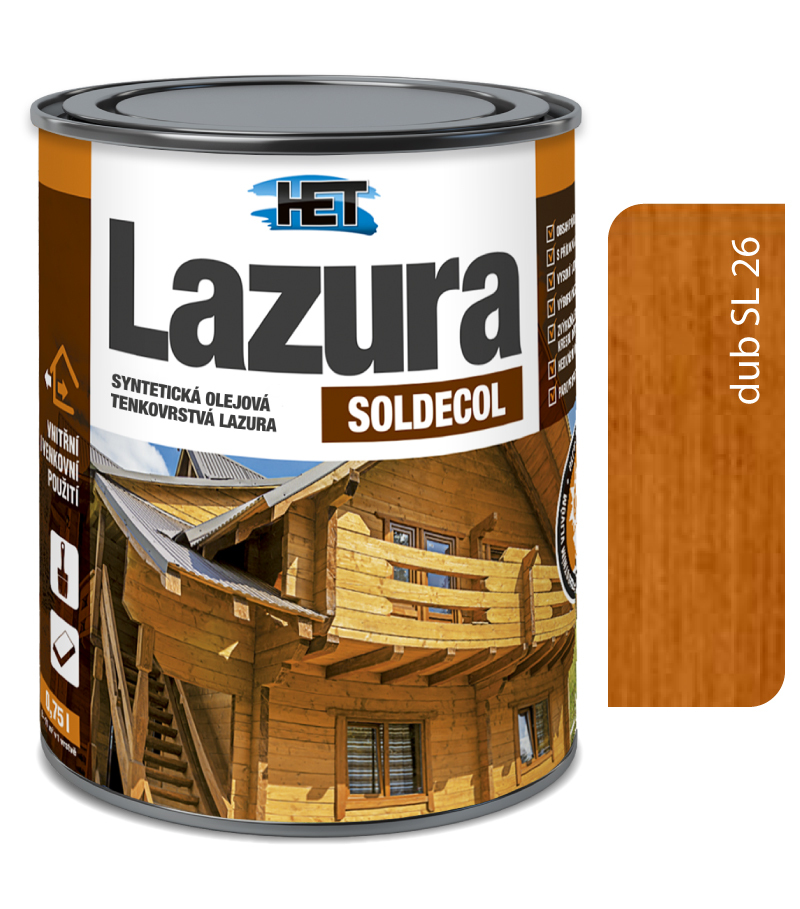 Het Soldecol lazúra SL26 dub - Tenkovrstvá lazúra 5l Het Soldecol lazúra SL26 dub - Tenkovrstvá lazúra 5l