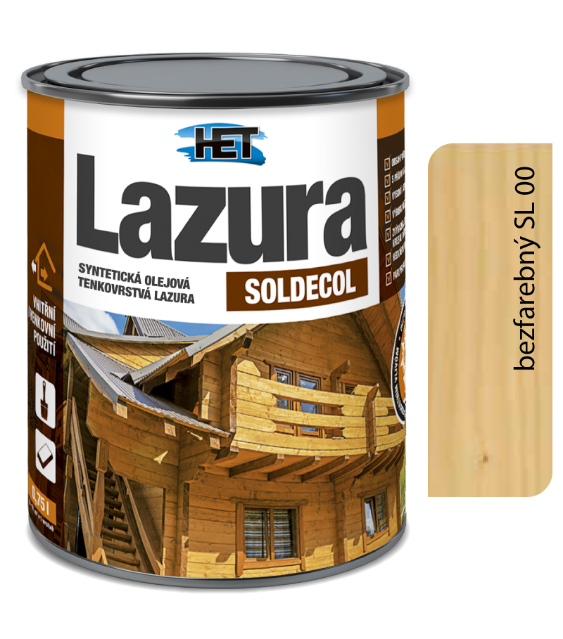 Het Soldecol lazúra SL00 bezfarebný - Tenkovrstvá lazúra 2