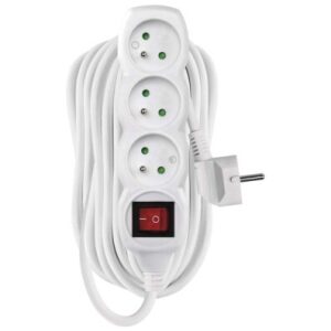 Emos Kábel predlžovací s vypínačom a 3 zásuvkami biely 10m